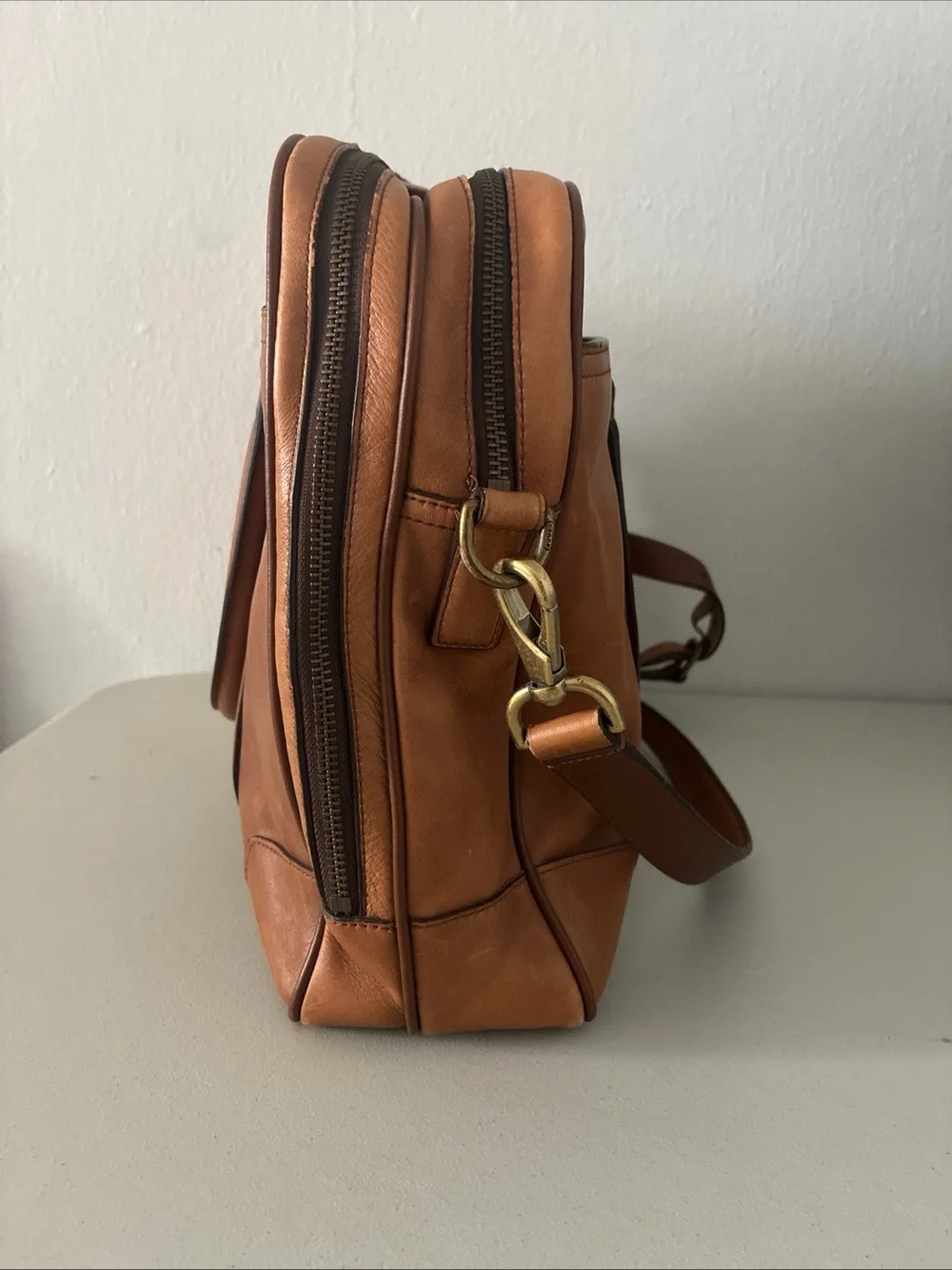 Coach Men's Leather Briefcase Bag in Brown | Coach Brown Leather Laptop Briefcas